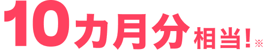 10カ月分相当！※